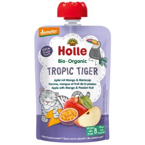 HOLLE БИО плодова закуска ПАУЧ ябълка, манго и маракуя 100г. 6м+  7399