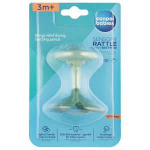 CANPOL Сензорна дрънкалка с чесалка зелена 56/610_gre