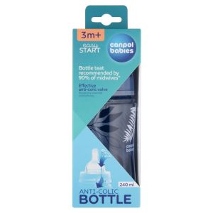 CANPOL Антиколик шише  Gold 240 мл  35/240 синьо/розово