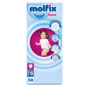 Molfix Pants Jumbo Pack -Еднократни пелени-гащички, Размер 6 (15+ кг), 58 бр./пак.