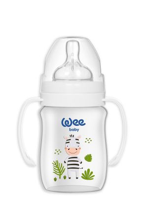 WEE BABY Safary PP Шише за хранене с дръжки 150 ml.483