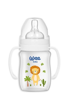 WEE BABY Safary PP Шише за хранене с дръжки 150 ml.483