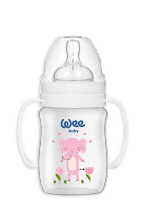 WEE BABY Safary PP Шише за хранене с дръжки 150 ml.483