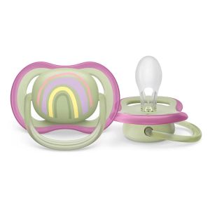 Philips AVENT Ultra Air ортодонтични залъгалки Ultra Air 0-6м 2бр./лилави с декорация Слънце и Дъга/ 0524.008