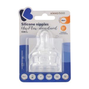 KIKKA BOO Биберон силиконов UniFlow Standard „L“ 2бр 31302010032
