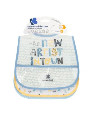 KIKKA BOO Непромокаем хавлиен лигавник с джоб 3бр. Arty Blue  31303030056