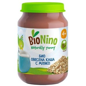 BIO NINO Био бебешко  пюре Овесена каша с мляко 4м+ БЕЗ ГЛУТЕН. 190гр.   2454