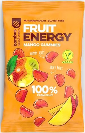  BOMBUS FRUIT GUMMIES Плодови желирани бонбони  Манго без захар  35 г. 2835