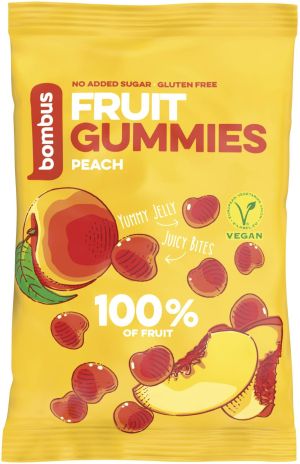 BOMBUS FRUIT GUMMIES Плодови желирани бонбони Праскова  без захар 35 г. 3566