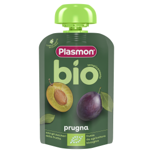 PLASMON БИО Плодова закуска ПАУЧ слива, 6+м 100г.  0869