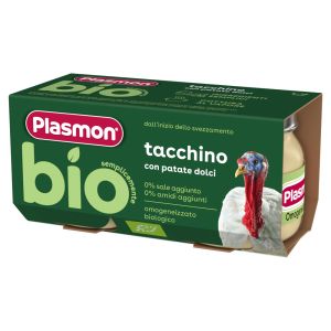PLASMON БИО Бебешко  пюре Пуешко  със сладък картоф, 6м+ 2х80 гр. 1335
