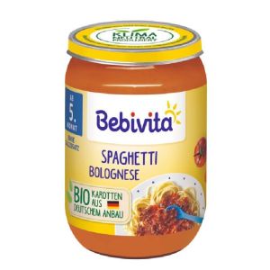 BEBIVITA  Био бебешко пюре Спагети Болонезе 5м.+ 190 г.  15006