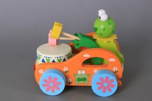 ВЕГА ТОЙС Дървена количка с жабка барабанист  код  200099061