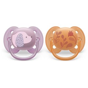 Philips AVENT Силиконови  залъгалки 2 бр. 6-18 м. ULTRA SOFT МОМИЧЕ КУЧЕ/ЦВЕТЕ 0515.012