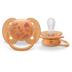 Philips AVENT Силиконови  залъгалки 2 бр. 6-18 м. ULTRA SOFT МОМИЧЕ КУЧЕ/ЦВЕТЕ 0515.012