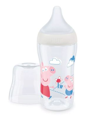 NUK  Perfect Match бебешко шише  силик. биб. M, 260мл.,3+мес. декорация PEPPA PIG  216.017