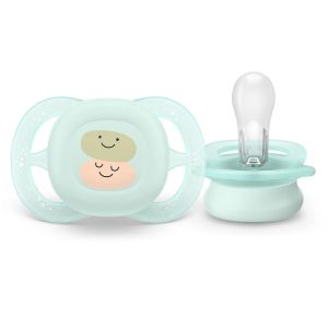 Philips AVENT  Ultra Start 0-2м,. ортодонтични залъгалки за новородени , в синьо и зелено /усмивка 0624.001