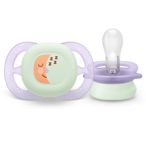 Philips AVENT  Ultra Start 0-2м,. ортодонтични залъгалки за новородени оранжево и лилаво / луна и звезди 0622.001