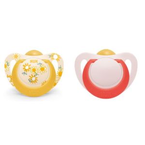 NUK  STAR залъгалка   каучук 2 бр. 6-18 месеца + кутийка  734.075