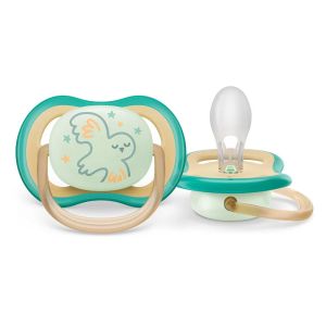 Philips AVENT  Ортодонтични силиконови залъгалки 2 бр. 0-6м  AIR NIGHT ЗВЕЗДА/СОВА 0519.10