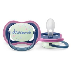 Philips AVENT  Ортодонтични силиконови залъгалки 2 бр. 6-18м AIR NIGHT ЗВЕЗДА/DREAM 0519.008