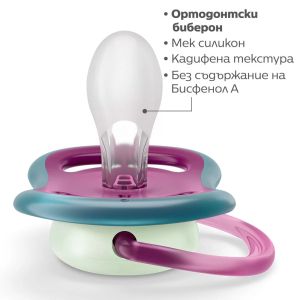 Philips AVENT  Ортодонтични силиконови залъгалки 2 бр. 6-18м AIR NIGHT ЗВЕЗДА/DREAM 0519.008