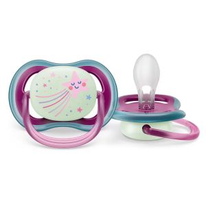 Philips AVENT  Ортодонтични силиконови залъгалки 2 бр. 6-18м AIR NIGHT ЗВЕЗДА/DREAM 0519.008