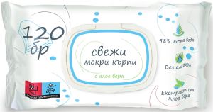 BEBELAN  СВЕЖИ мокри кърпи  с Алое Вера 98% вода 120 бр.