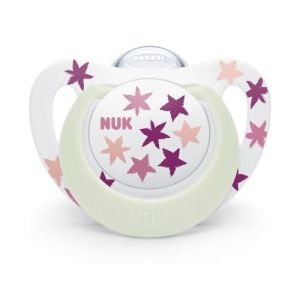 NUK STAR night залъг.силикон 6-18 м. 736.752 СВЕТЕЩА