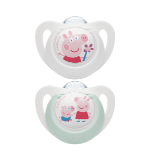 NUK PEPPA PIK залъгалка силикон 6-18м. 2 бр. 176.335