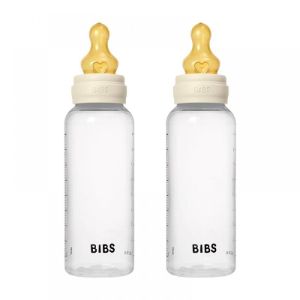 BIBS Комплект с 2 бр. Бебешки Бутилки BIBS Ivory 270мл Среден Поток Каучук 5117216