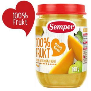 SEMPER бебешко плодово пюре  пюре Манго  4м+ 190г.  9612