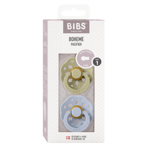 BIBS Биберон  Boheme, Khaki/Dusty Blue, 2 бр.0-6 мес./230132/