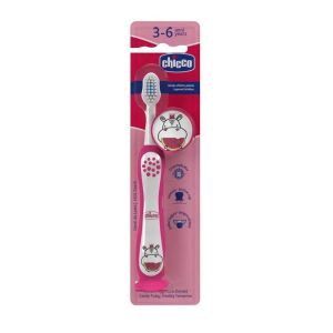 CHICCO четка за зъби розова Хипо 3-6г. C0115