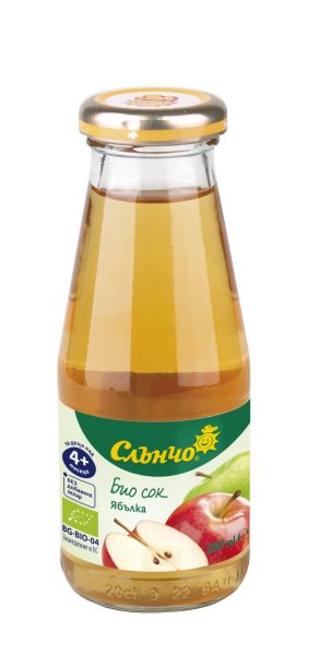 СЛЪНЧО БИО  бебешки сок Ябълка 200мл.