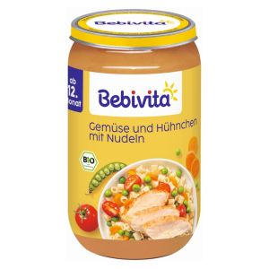 BEBIVITA Бебешко пюре Зеленчуци, спагети и пилешко месо 250 г.  16207