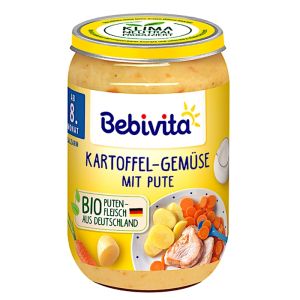 BEBIVITA Бебешко пюре Картофи и зеленчуци с пуешко месо 220 г.  15610
