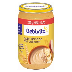 BEBIVITA бебешко пюре   Пълнозър.закуска с ябълка и банан 6м.+ 250г.  14005