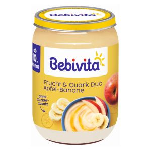 BEBIVITA бебешко пюре Ябълка и банан с извара 6м.+190г.  14408