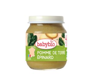 BABYBIO БИО бебешко зеленчуково пюре Картофи и Спанак 4+ мес. 130 гр.