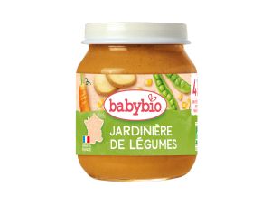 BABYBIO БИО бебешко зеленчуково пюре Градински зеленчуци 4+ м. 130 гр.