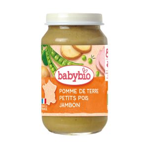 BABYBIO бебешко пюре  Картофи, Зелен грах и Шунка 8+ мес. 200 гр.
