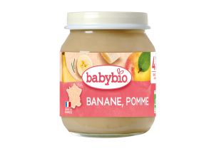 BABYBIO БИО   бебешко плодово пюре с ябълка и банан 130гр.