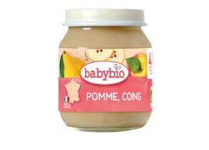 BABYBIO БИО   бебешко плодово пюре с ябълки и дюли ,4+мес.130гр.