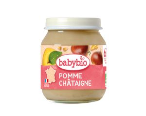 BABYBIO БИО  бебешко плодово пюре с ябълка и кестени 130гр.