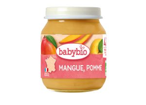 BABYBIO БИО бебешко  Плодово пюре Ябълка и Манго 6м+, 130гр.
