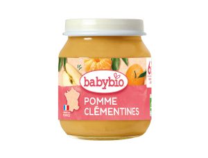 BABYBIO БИО бебешко Плодово пюре  Ябълки и Клементини 6м+,130гр.