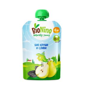 BioNino БИО Плодова закуска  ПАУЧ Круша и Слива 4м+ 90гр. 2515