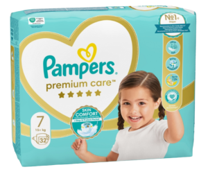 Pampers Premium Care – Еднократни пелени, Размер   7 (15+кг.) 32бр./пак.