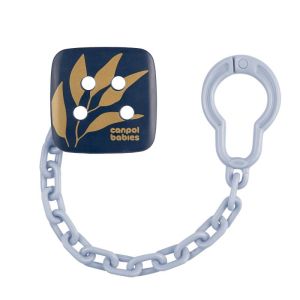  CANPOL Клипс за залъгалка със синджир  GOLD Код: 2/440 т.син/розов
